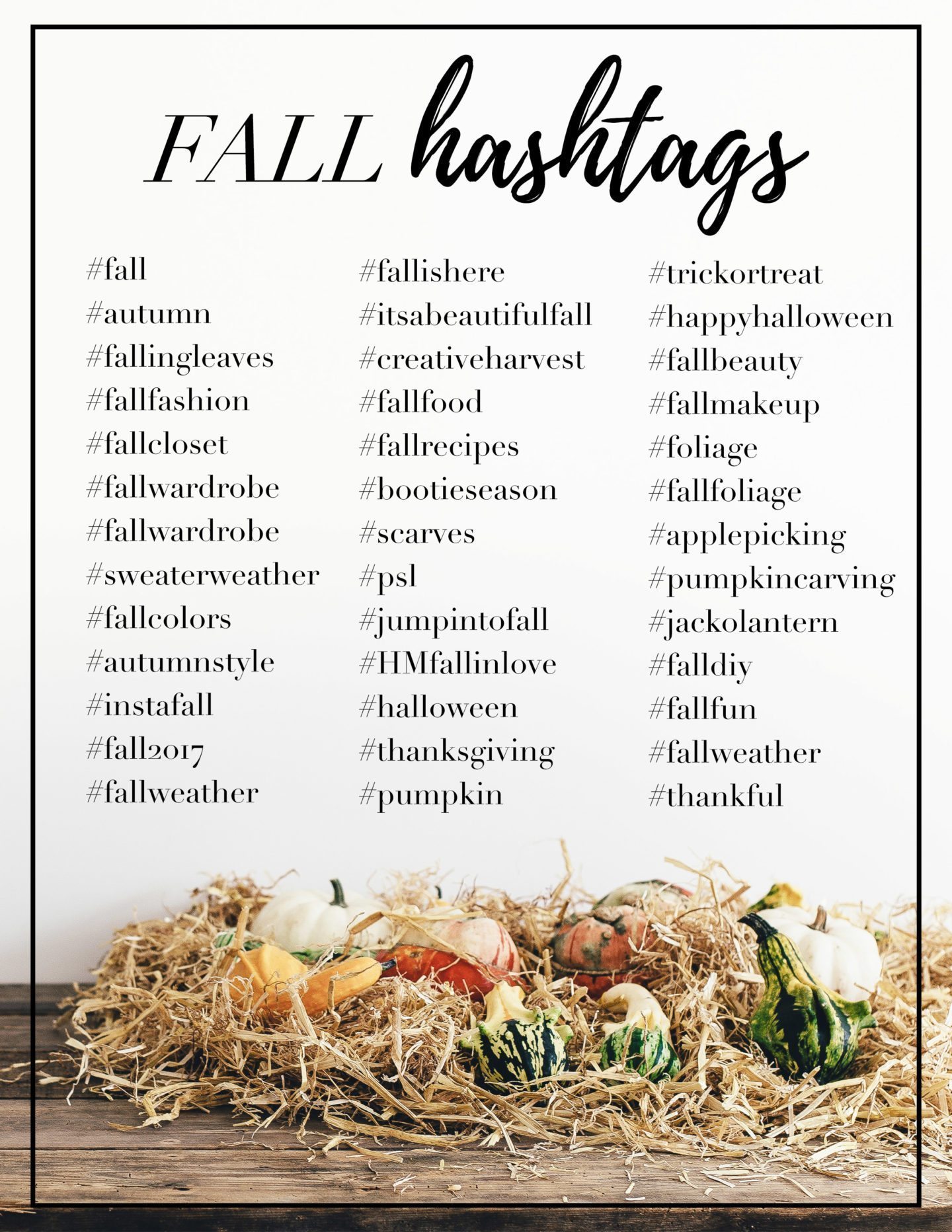 Fall Hashtags 2025