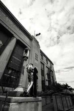 Couple Kissing Engagement Photos