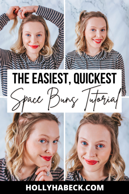 How to Do Space Buns | Easy Double Buns Tutorial - Holly Habeck