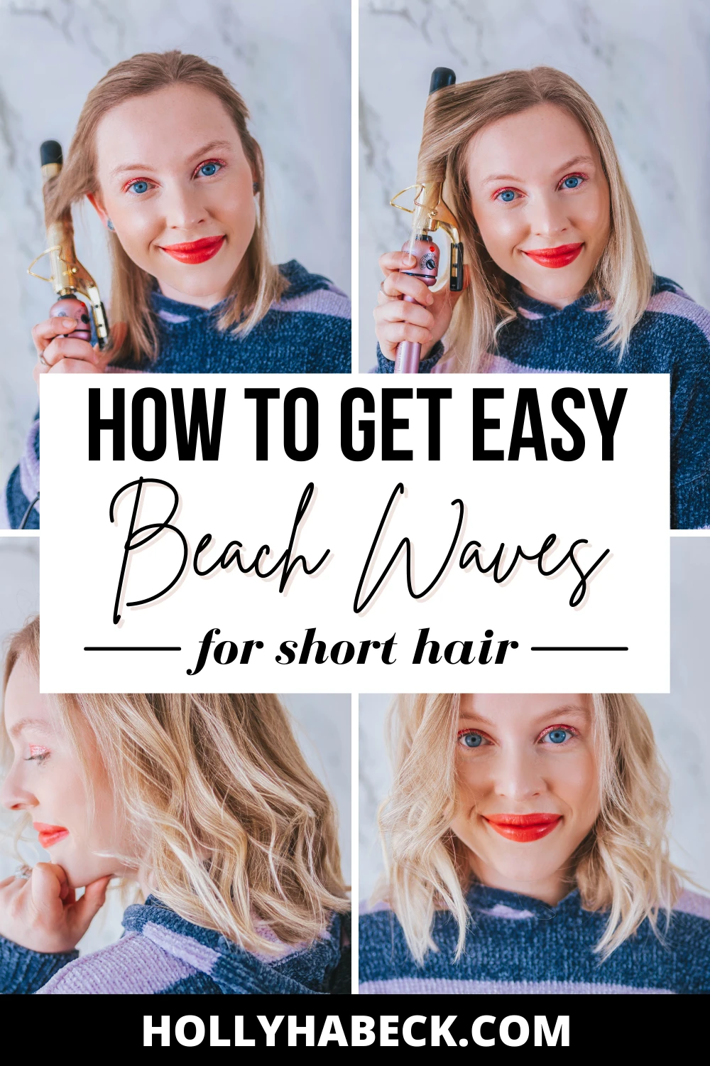 How to Curl Short Hair | Easy Beach Waves Short Hair Tutorial for Volume